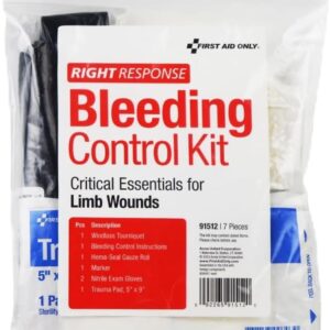 First Aid Only 91512 Critical Essentials Bleeding Control Kit for Limb Wounds, 7 Pieces