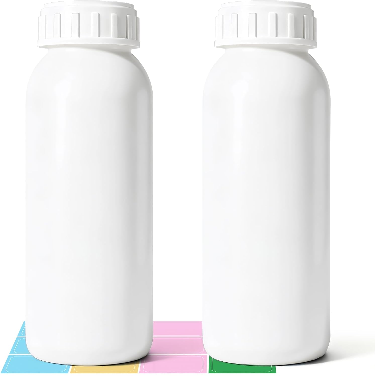 2Pack 16.8oz (500ml) Food-Grade Plastic Travel Bottles - Stackable Empty Small Containers with Lids & Caps, EVOH High Barrier Leak Proof Storage for Toiletries & Homemade Sauces