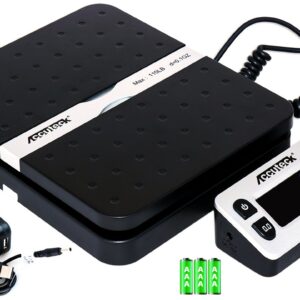 ACCUTECK 8580 High Capacity 110 Lbs High Accuracy 0.1OZ Digital Postal Scale with Remote Display, Batteries and USB Cable and AC Adapter Included