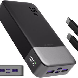 JUOVI Portable Power Bank 20000mAh, 35W Portable Charger, Battery Pack Fast Charging, PD3.0 QC4.0 Phone Battery Pack with LED Display for iPhone 16 15 14, Galaxy, Tablet, Switch, etc