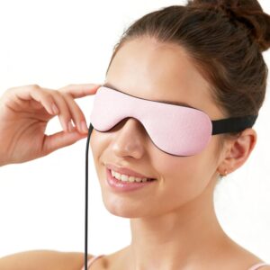 Heated Eye Mask – Warm Compress for Dry Eyes, USB Electric Heating Pad for Stye & Chalazion Eye Treatment, Eye Sleep Mask for Dark Circles and Puffiness Relief (Pink)