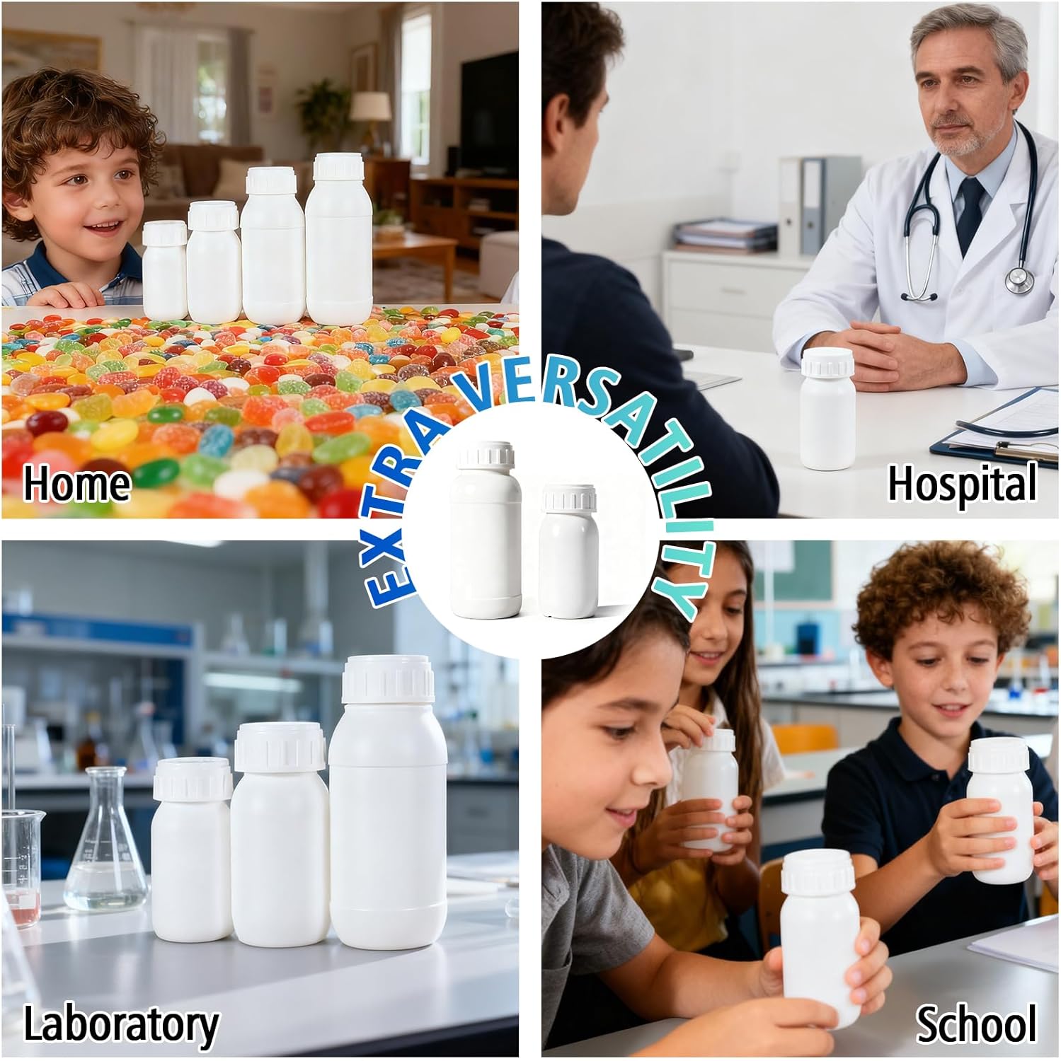 2Pack 16.8oz (500ml) Food-Grade Plastic Travel Bottles - Stackable Empty Small Containers with Lids & Caps, EVOH High Barrier Leak Proof Storage for Toiletries & Homemade Sauces - Image 5
