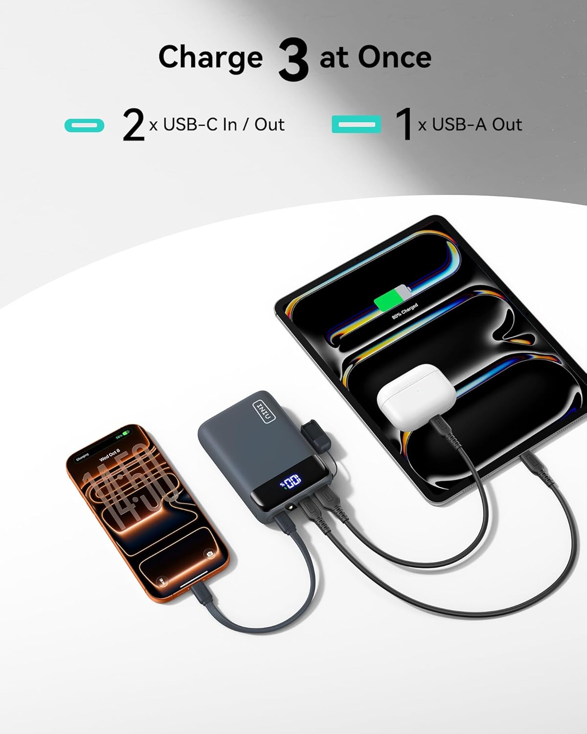 INIU Smallest 20000mAh Power Bank, 22.5W PD Fast Charging Portable Charger with Detachable Cable, Flight-Safe Battery Pack with LED Display for iPad Students Women Men Girls Boys Outdoor, Blue - Image 5