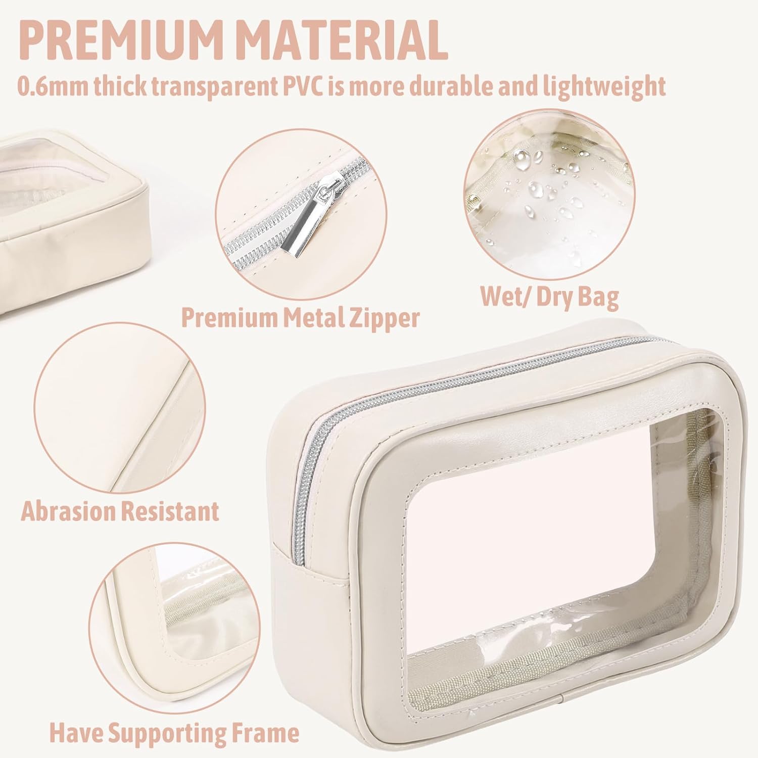 YOPCDJ 5PCS Diaper Bag Organizer Pouch Set, TSA Approved Toiletry Bag,Clear Waterproof TPU Makeup Bag Set Travel Organizer Bags for Women and Kids,Mothers Day Gifts - Image 3