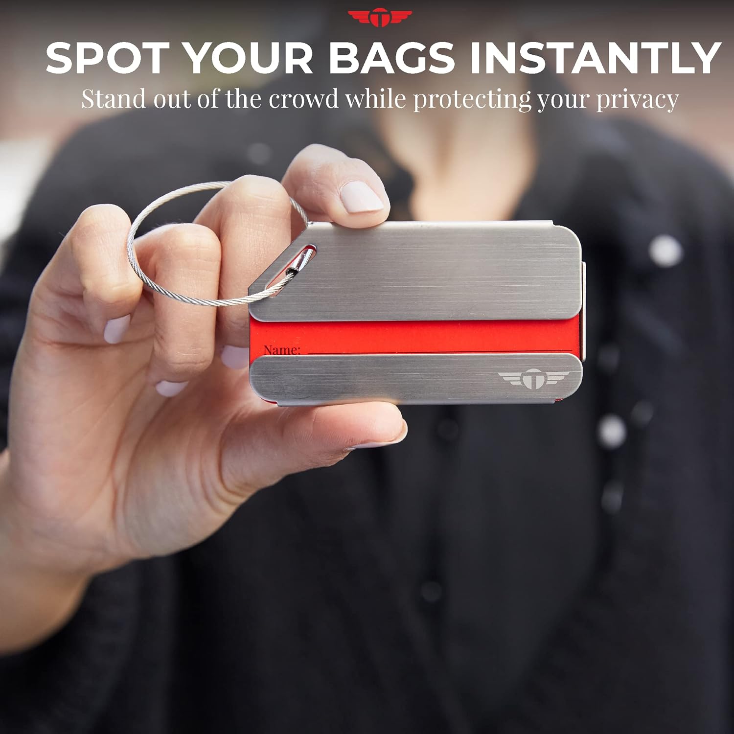 Original Indestructible Luggage Tags for Travel Stand Out with Stainless Steel Privacy Personalized Luggage Tags with Free Smart Bag Tag Recovery Included - Image 4