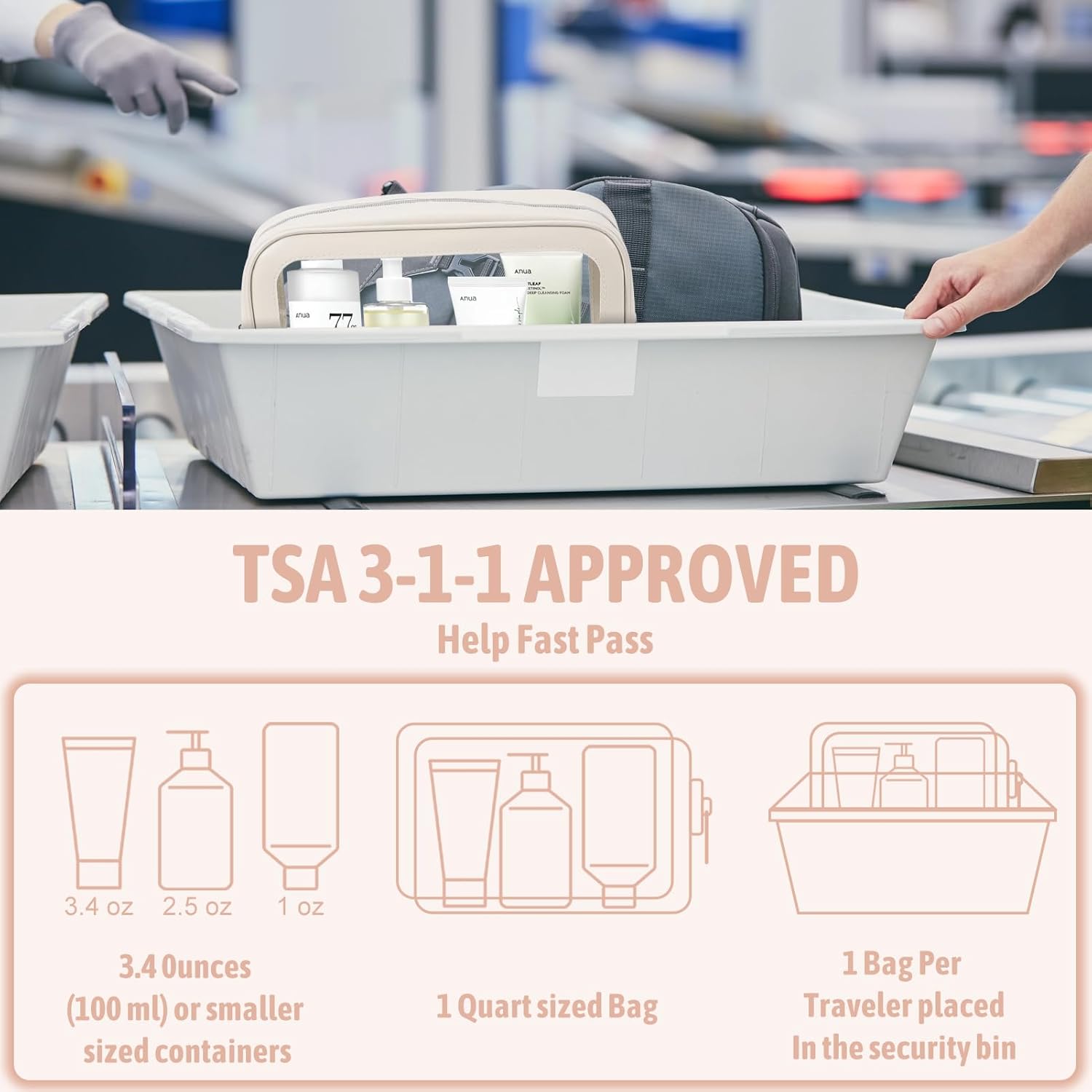 YOPCDJ 5PCS Diaper Bag Organizer Pouch Set, TSA Approved Toiletry Bag,Clear Waterproof TPU Makeup Bag Set Travel Organizer Bags for Women and Kids,Mothers Day Gifts - Image 7