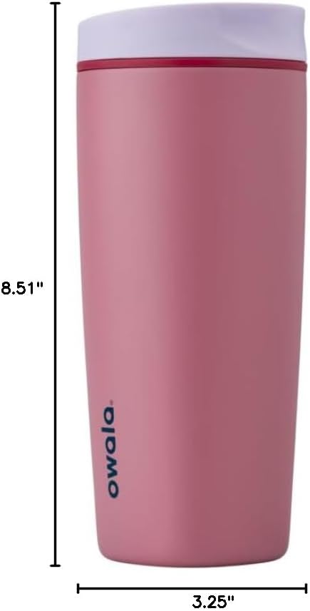 Owala SmoothSip Slider Insulated Stainless Steel Coffee Tumbler, Reusable Iced Coffee Cup, Hot Coffee Travel Mug, BPA Free 20 oz, Purple/Pink (Crochet Queen) - Image 6