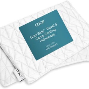 Coop Home Goods Cool Side Travel and Camping Pillowcase, Cooling Travel Pillow Case for Hot Sleepers, Two-Sided Pillow Covers, Cozy Side & Cool Side, Ultra Soft Lulltra Cool Technology