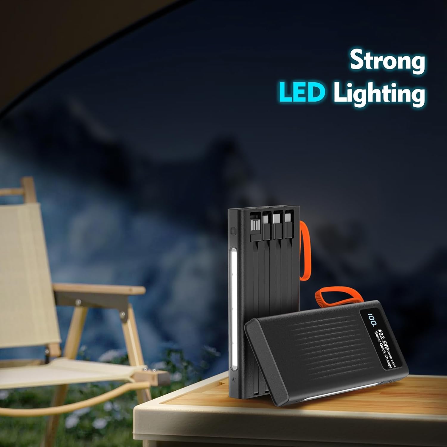 Portable Charger 10000mAh Power Bank Built-in Cable,PD 22.5W Fast Charging Powerbank, LED Display External Battery Pack with LED Lighting, Travel Phone Charger for iPhone 16/15/14/13/12,Samsung,Google - Image 7
