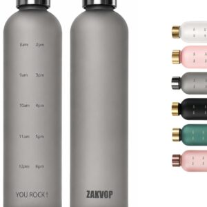 32oz Water Bottle with Times to Drink, Lightweight Motivational Water Bottle with Time Marker, BPA Free Reusable Water Bottle with Hydrating Reminder for Gym Fitness Workout Travel