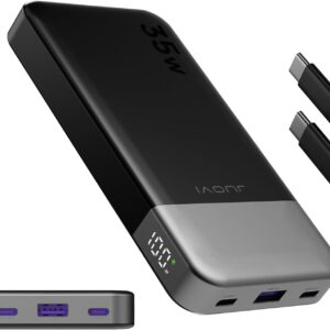 JUOVI Power Bank 10000mAh, 35W Portable Charger,Fast Charging Portable Battery Pack with PD 3.0 & QC 4.0, USB C Portable Power Bank for iPhone 15 14 13 Series, Galaxy, Tablet, Switch, and More(Black)