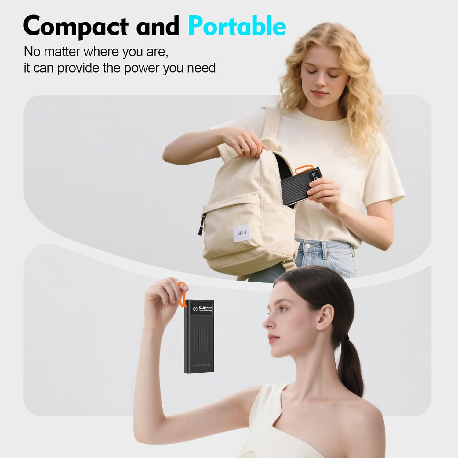 Portable Charger 10000mAh Power Bank Built-in Cable,PD 22.5W Fast Charging Powerbank, LED Display External Battery Pack with LED Lighting, Travel Phone Charger for iPhone 16/15/14/13/12,Samsung,Google - Image 5