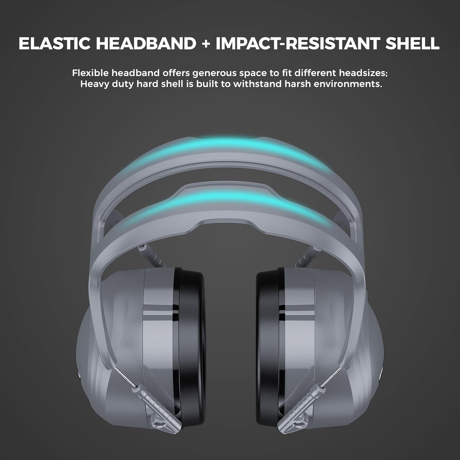 ProCase Extra Large SNR 37dB Noise Cancelling Headphones, NRR 30dB Hearing Protection Ear Muffs for Adults Noise Reduction, Wide Size Adjustment and Comfortable -Grey - Image 5