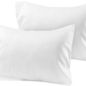 Travel Pillowcase 12x16 500 Thread Count Egyptian Cotton Set of 2 Toddler Pillowcase Zipper Closer 100% Egyptian Cotton (Toddler Travel 12x16 Zipper, White Solid)