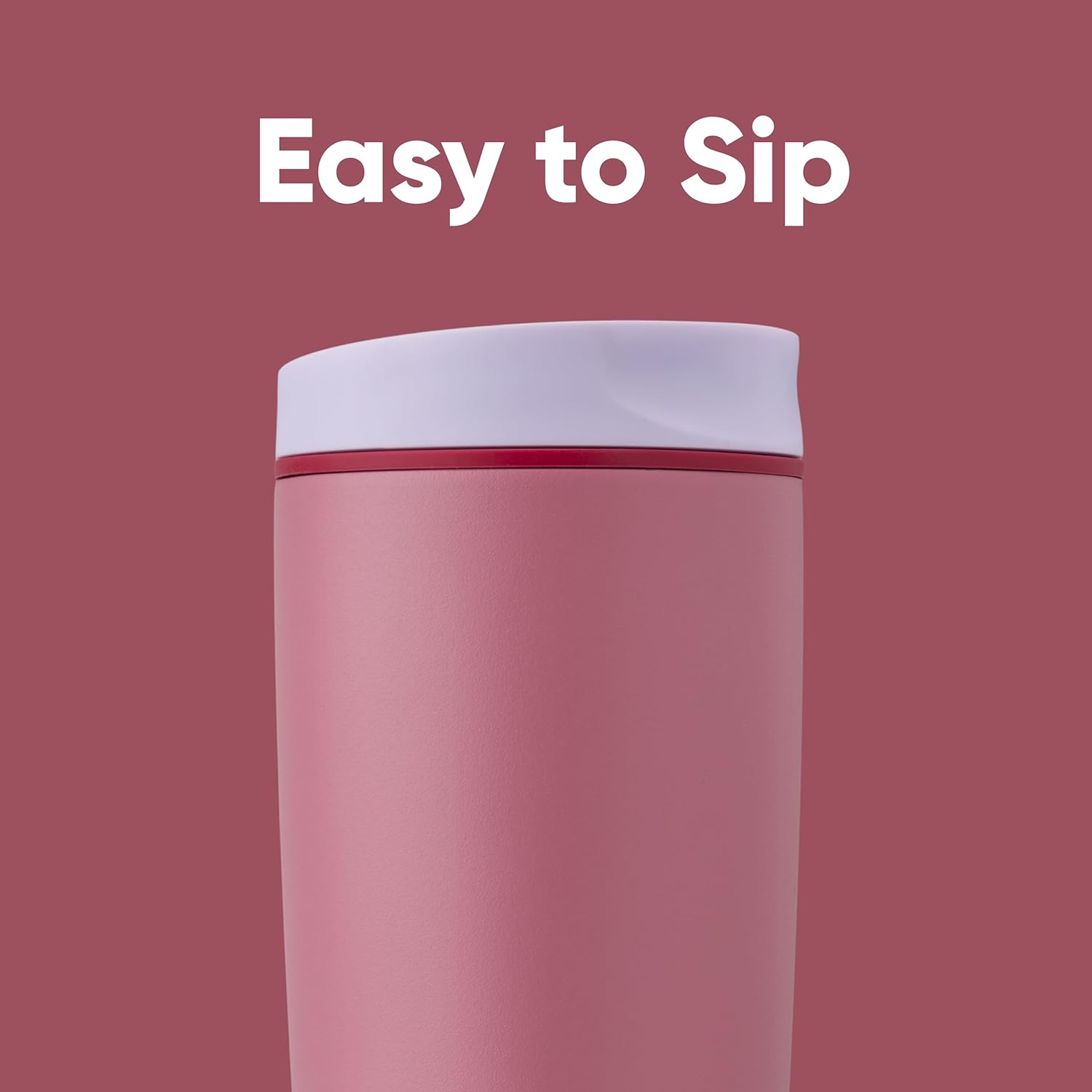 Owala SmoothSip Slider Insulated Stainless Steel Coffee Tumbler, Reusable Iced Coffee Cup, Hot Coffee Travel Mug, BPA Free 20 oz, Purple/Pink (Crochet Queen) - Image 2
