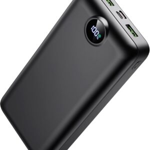 Portable Charger Power Bank 50000mAh 22.5W Fast Charging USB C Battery Bank External Battery Pack Digital Display Phone Charger with 3 Output & 2 Input for iPhone 17/16/15/14/13/12, Samsung etc Black