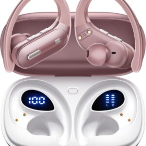 GNMN Active Noise Cancelling Ear Buds Wireless Earbuds Bluetooth 5.3 Headphones 90H Playtime Power Display Case Hi-Fi Stereo Bass Over-Ear Earphones with Waterproof ANC Transparency for Gym/Workout