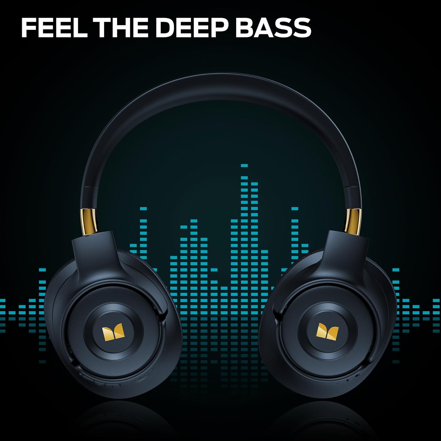 Monster Persona SE ANC Active Noise Cancelling Headphones, Over Ear Bluetooth Headphones Wireless, 60H Playtime, Stereo Sound, Rich Bass, Built-in Mic, Plush Memory Foam Ear Cups for Travel Home(Blue) - Image 7