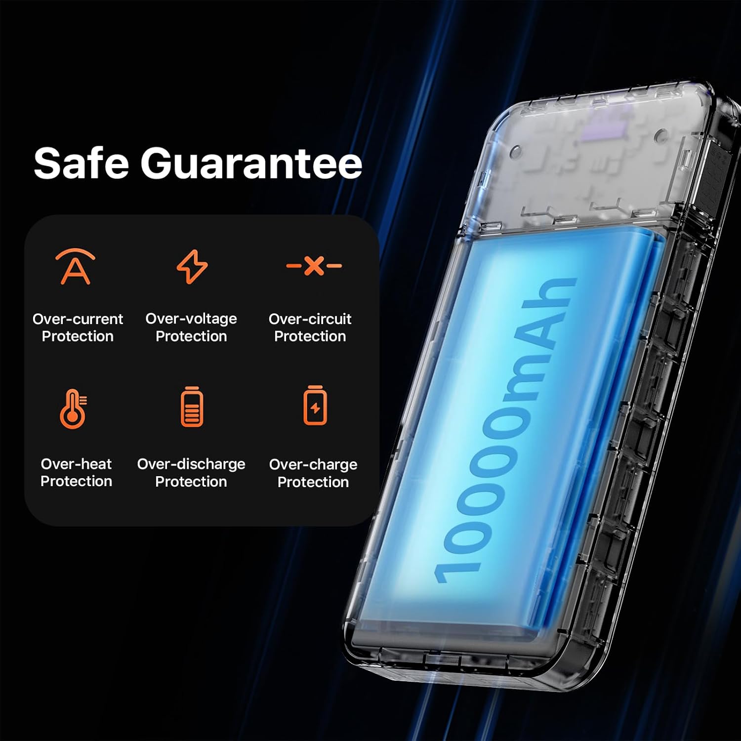 JUOVI Power Bank 10000mAh, 35W Portable Charger,Fast Charging Portable Battery Pack with PD 3.0 & QC 4.0, USB C Portable Power Bank for iPhone 15 14 13 Series, Galaxy, Tablet, Switch, and More(Black) - Image 7