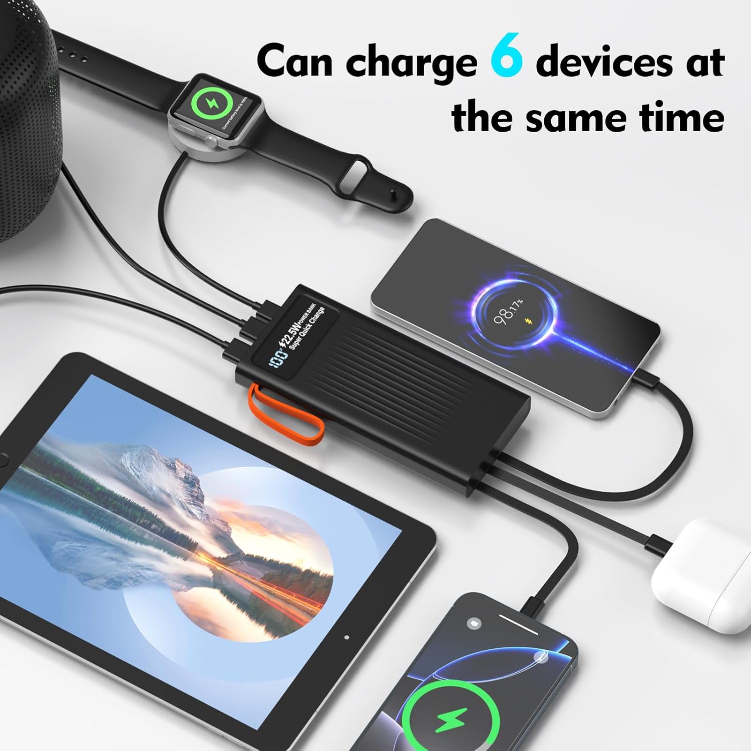 Portable Charger 10000mAh Power Bank Built-in Cable,PD 22.5W Fast Charging Powerbank, LED Display External Battery Pack with LED Lighting, Travel Phone Charger for iPhone 16/15/14/13/12,Samsung,Google - Image 3