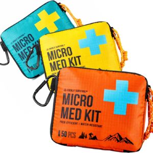 EVERLIT Mini First Aid Kit [3-Pack], Ultralight Compact Water-Resistant Hiker Medical Kit, Bulk First Aid Kit, Pack-Efficient for Camping, Hiking, Ourdoor Adventure, Travel, Pack of 3