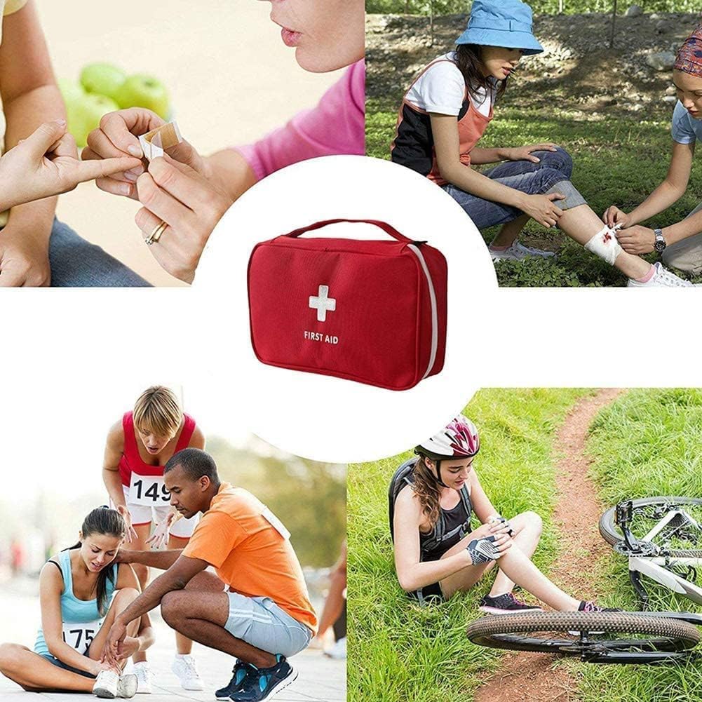 4 Pack First Aid Bag Empty Portable Medical Bag Mini Emergency Survival Storage Bag for Camping Hiking Home Travel Red - Image 7