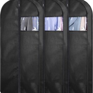 KIMBORA 43" Suit Bags for Closet Storage and Travel, Gusseted Hanging Garment Bags for Men Suit Cover With Handles for Clothes, Coats, Jackets, Shirts（3 Packs）