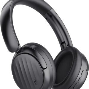 Bluetooth Headphones with Active Noise Cancelling (ANC), Wireless Over Ear Bluetooth Headsets with 35H Playtime, HiFi Stereo Foldable Headphones with Foam Ear Cups for Sports, Travel, Black