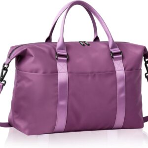 Weekender Duffel Bags for Women, Purple Travel Totes Bag for Airplane Essentials, Overnight Bags for Women with Trolley Sleeve, Large Carry On Hospital Bag for Labor and Delivery, Sport, Gym