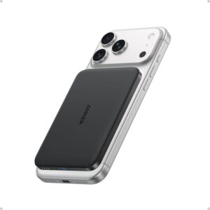 Anker Nano Power Bank, Ultra-Slim 5,000mAh Magnetic Wireless Charging Battery, Qi2 Certified 15W Max MagSafe-Compatible Portable Charger, Ergonomic Design, for iPhone Air/17/16 Series