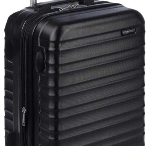 Amazon Basics 21" Hardside Carry-On Luggage, Hardshell Suitcase With Wheels, Expandable For Up to 25% More Space, With Scratch-Resistant Surface, Four Multi-directional Wheels, Black