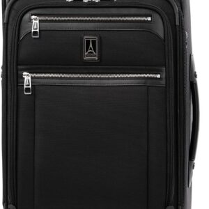 Travelpro Platinum Elite Softside Expandable Carry on Luggage, 8 Wheel Spinner Suitcase, USB Port, Suiter, Men and Women, Shadow Black, Carry On 21-Inch