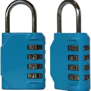 Padlock, Combination Lock 4 Digits, Outdoor Padlock Weatherproof for Door Gym Locker, Garden Fence Gate (Blue)