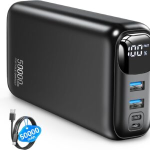 OHOVIV Portable Charger 50000mAh Power Bank - 22.5W Fast Charging External Battery Pack,USB-C Portable Phone Charger for iPhone 17/16/15/14/13 Pro Android Samsung, for Travel Camping Essential