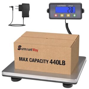 SurmountWay Large Shipping Scale, 440lb/0.2lb Digital Postal Scale with Tare/Count/Auto-Off Function, High Accurate Shipping Scale for Packages,Small Business,Luggage,Warehouse,Home (15.3"x11.8")