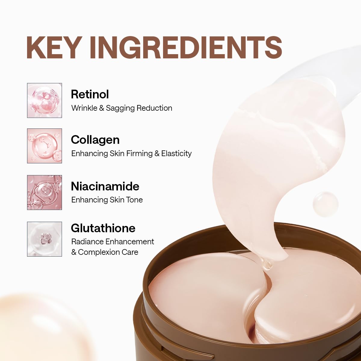 Mediheal Retinol Collagen Under Eye Patches - Korean Hydrogel Eye Pads (60 patches) with 95% Retinol & Collagen - Improves Puffy Eyes & Dark Circles - Non Irritating, Encapsulated Retinol - Image 4
