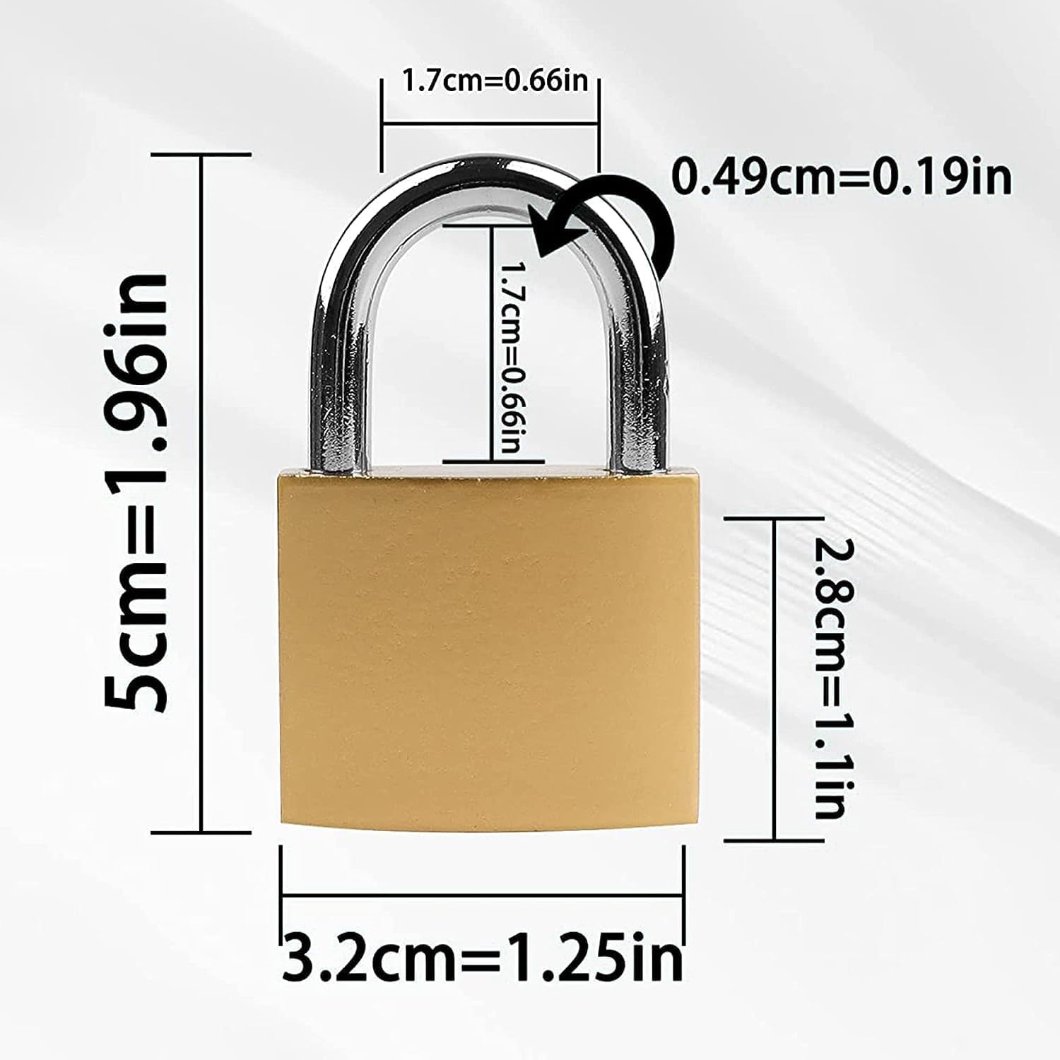XFJSAK 4 Pcs Small Keyed Padlocks, 32mm, Gold, Compact, D Shape, Hardened Alloy, Securing Luggage, Gym Lockers - Image 2