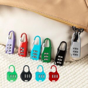 3Pcs 3-Digit Zinc Alloy Combination Lock for Travel & Luggage Security, Red, Long