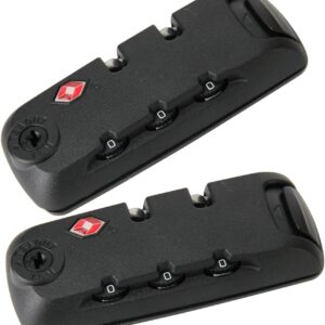 2-Pack TSA Locks for Luggage, Luggage Locks TSA Approved, Small Travel Combination Lock for Luggage Bag Backpack Baggage Suitcase, Black EA345W