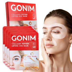 GONIM Under Eye Patches 360° Fit, Eye Mask with Collagen Peptide, Salmon DNA PDRN, Caffeine,Retinol & Niacinamide, PDRN Eye Patches for Puffy Eyes and Dark Circles, Gifts for Women, Hydrating 4 pairs