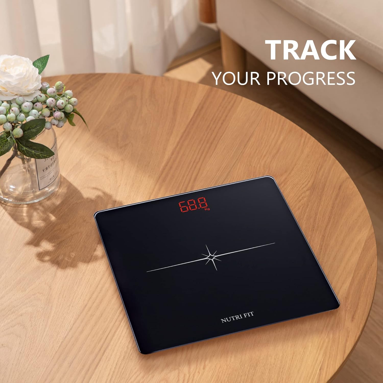 NUTRI FIT Digital Scale for Body Weight, Precision Bathroom Weighing Scale Step-On Technology High Capacity - 330 lb, LED Display with High Precision Measurements, Black - Image 7