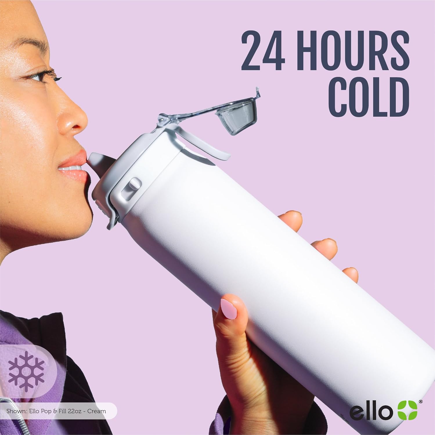 Ello Pop & Fill 22oz Stainless Steel Water Bottle with Quick Fill Technology, Double Walled and Vacuum Insulated Metal, Leak Proof Locking Lid, Sip and Chug, Reusable, BPA Free, Forest Mist - Image 10