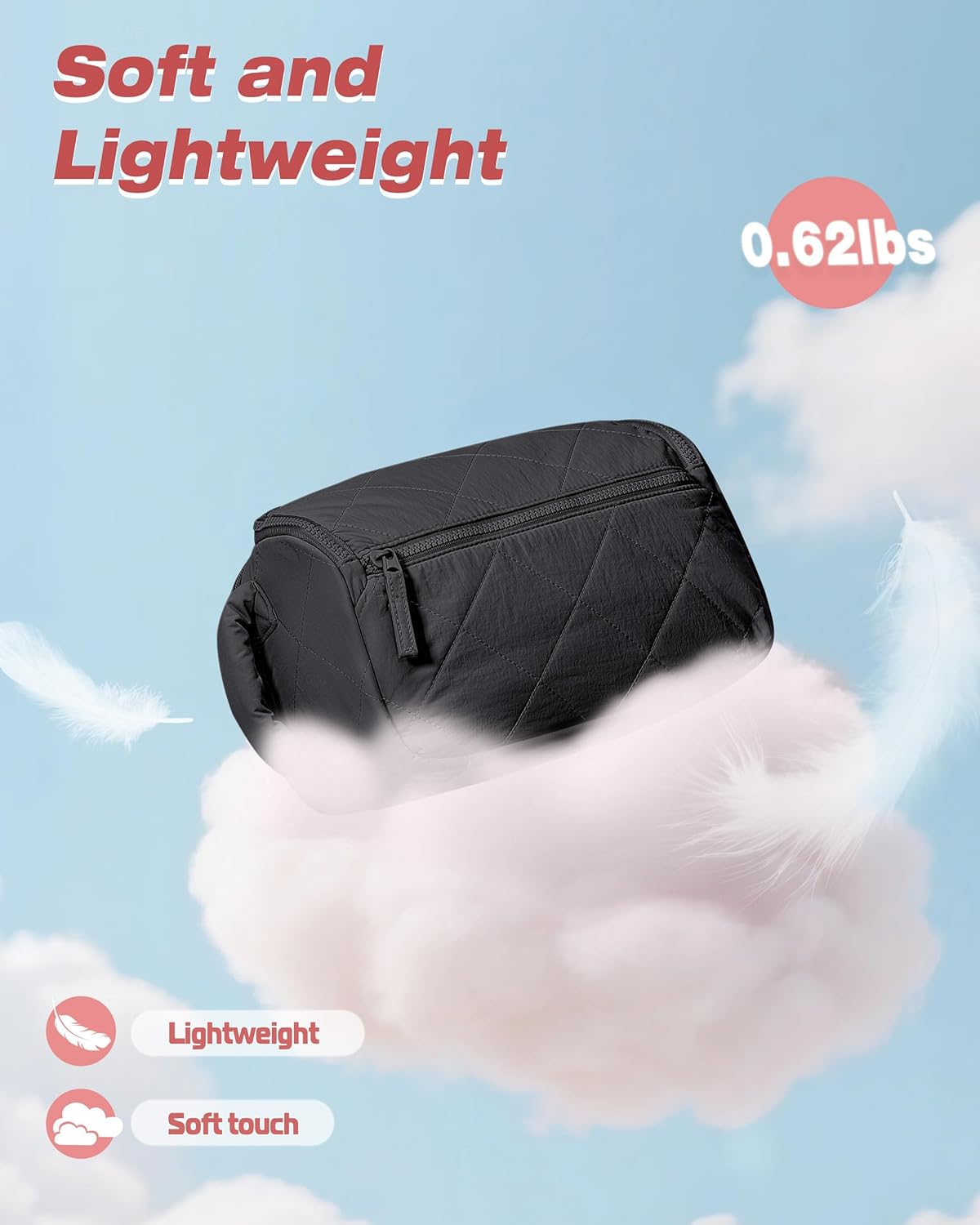 Marscamd Travel Toiletry Bag for Women, Water Resistant Makeup Organizer with Wide-Open Design for Toiletries and Cosmetics, Black (Bag Only) - Image 5