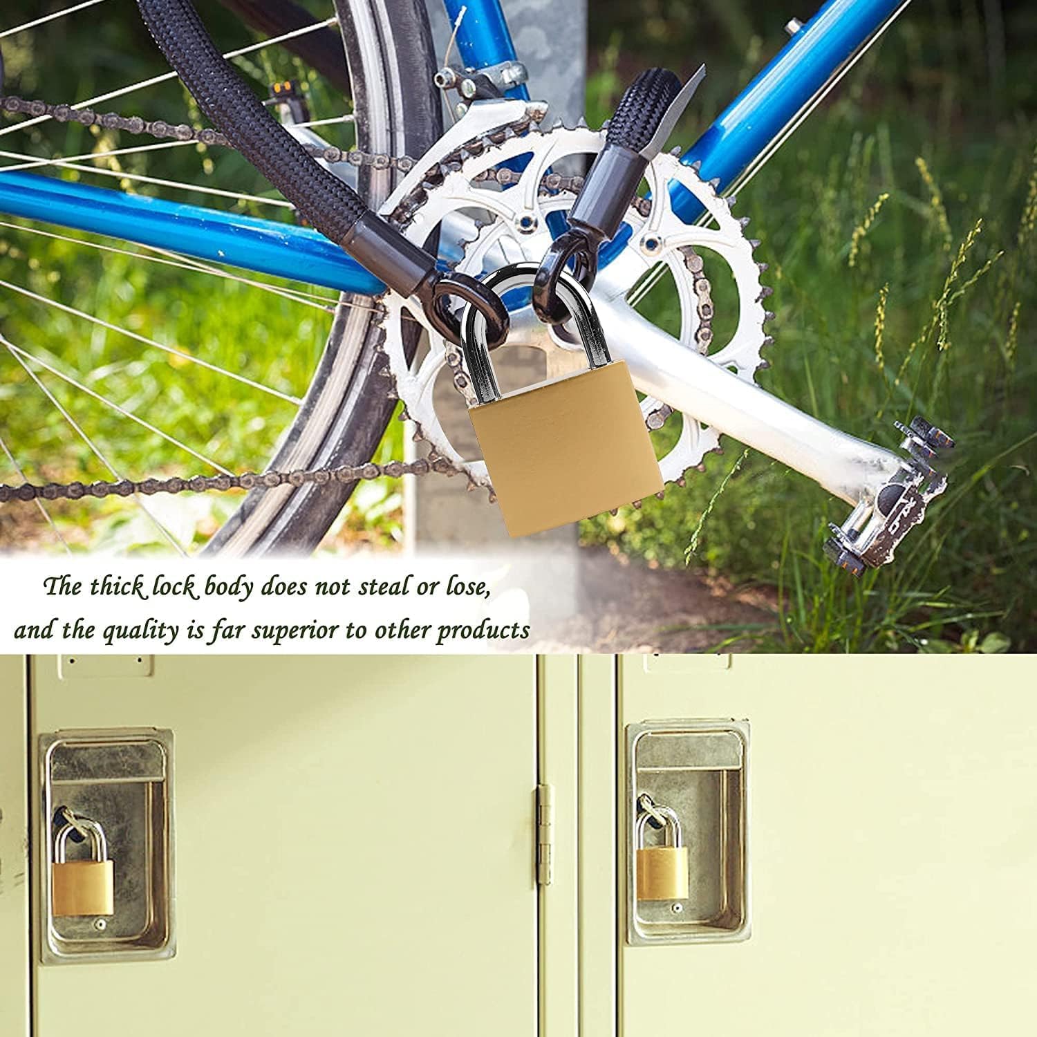 XFJSAK 4 Pcs Small Keyed Padlocks, 32mm, Gold, Compact, D Shape, Hardened Alloy, Securing Luggage, Gym Lockers - Image 6