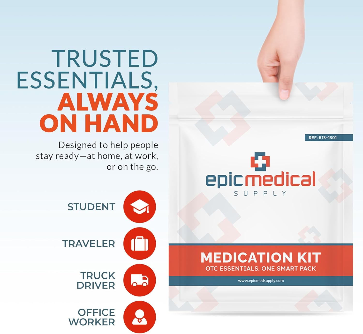 Epic Medical Supply First Aid Kit Medication Refill – 70-Count Unit Dose Packets – Emergency Medicine Kit Pills for 1st Aid Kit Refills, Travel, Office, Dorm, Camping – Assembled in USA (70 Pieces) - Image 7