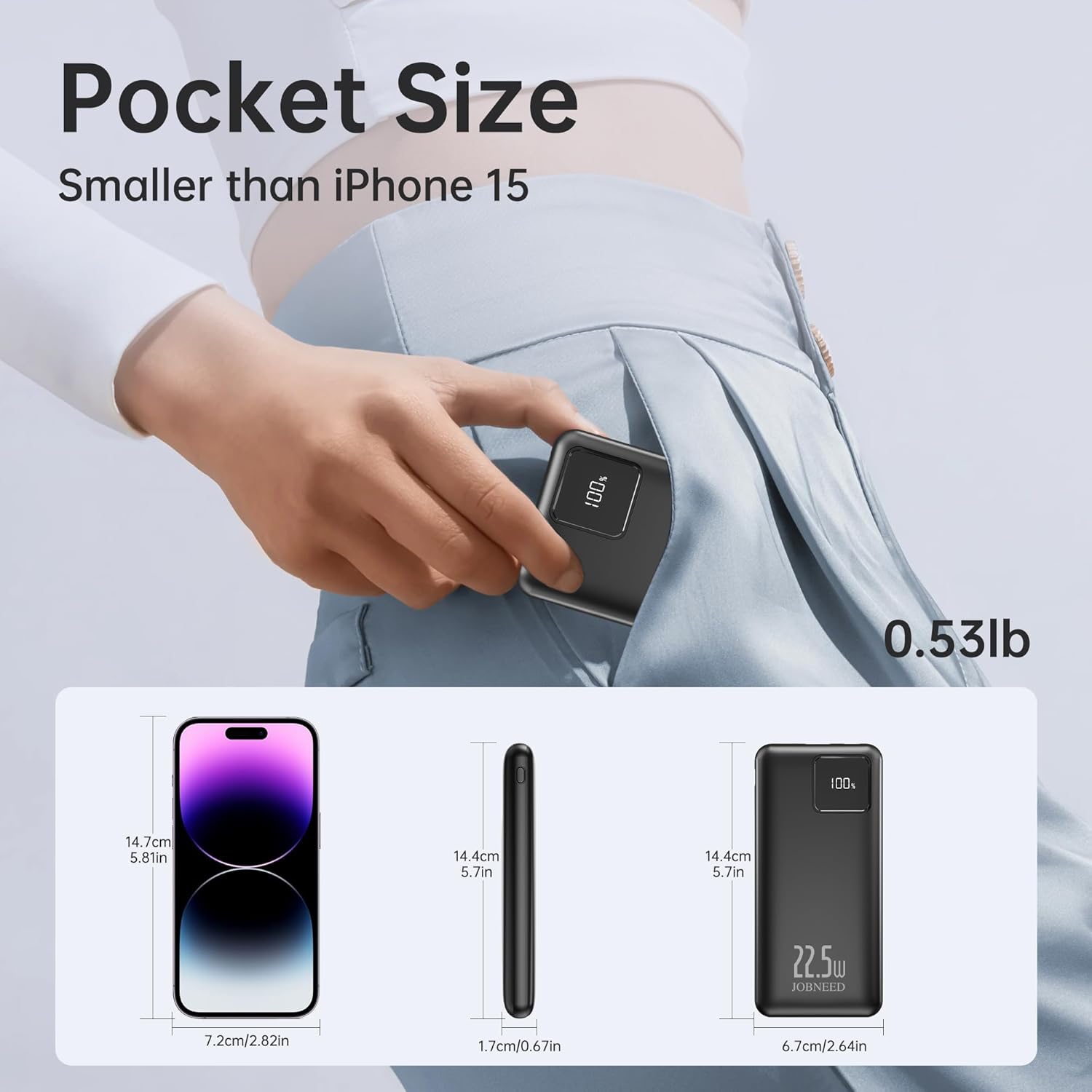 Power Bank with Cords Wires 10000mAh, Type C Fast charging Portable Charger power bank,Slim Travel Battery Pack 4 Outputs 2 Inputs,3A Fast Charging phone charger compatible with IPhone Samsung Android - Image 6