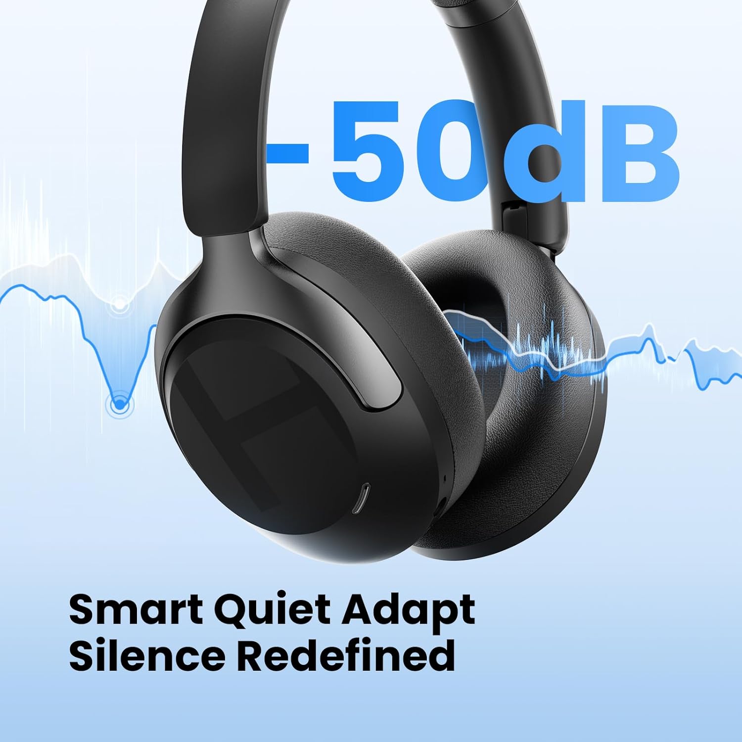 HAYLOU S40 Noise Cancelling Headphones Over Ear, 50dB Hybrid ANC with Multiple Modes, LDAC Hi-Res Wireless Audio, 90H Playtime, Custom EQ via App, Bluetooth 6.0 Multipoint Connect, 5 HD Mics Call - Image 2
