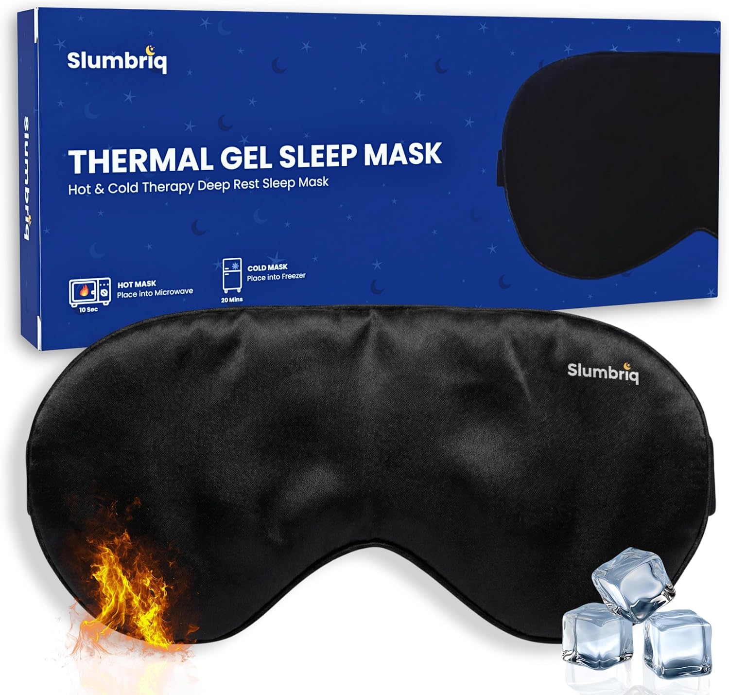 Cooling Eye Mask for Sleeping – Reusable Hot & Cold Gel Eye Mask with Adjustable Strap, Wide Coverage Sleep Eye Mask for Relaxation, Travel & Eye Comfort