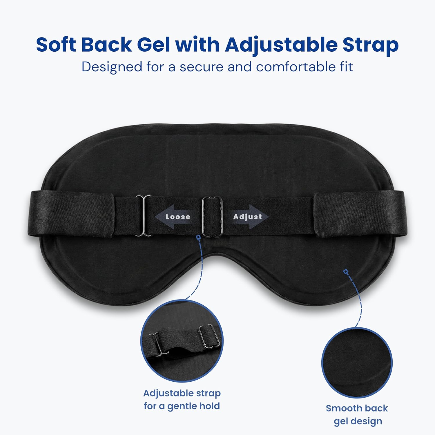 Cooling Eye Mask for Sleeping – Reusable Hot & Cold Gel Eye Mask with Adjustable Strap, Wide Coverage Sleep Eye Mask for Relaxation, Travel & Eye Comfort - Image 3