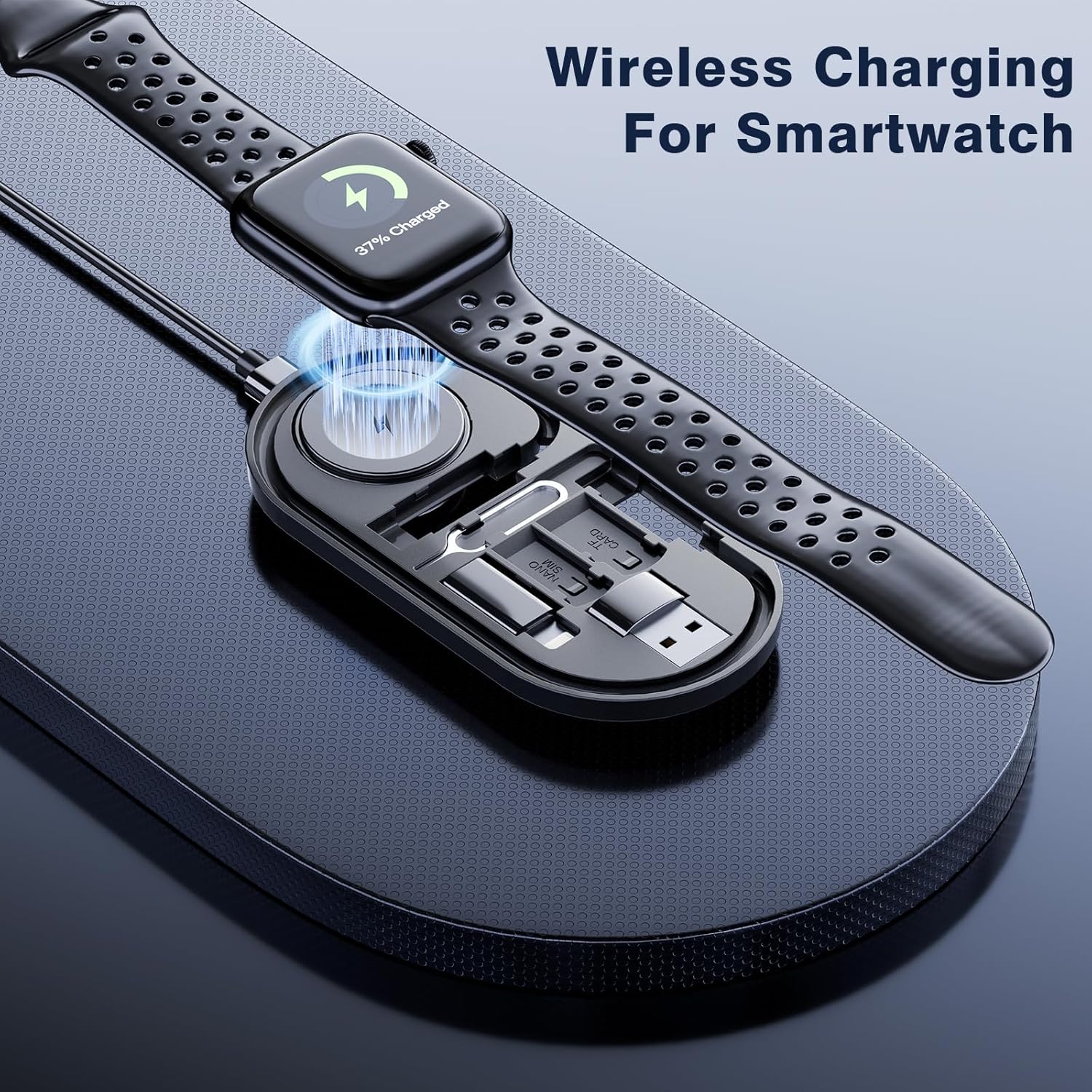 7-in-1 Multi USB Charging Adapter Cable Kit, USB Converter with Wireless Charger for Apple Watch, 60W Fast Charging Cable,USB C/Lightning/Type C Adapter for iPhone 16/15/14, Galaxy S/Pixel. - Image 2